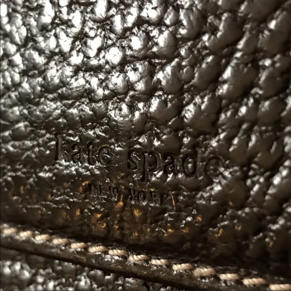 Kate Spade vintage pebbled tri-folding wallet black - Picture 2 of 9